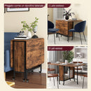 Tavolo Pieghevole 6 Ruote e Mensola 130x80x74 cm in Legno e Metallo Marrone Rustico 