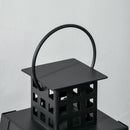 Set 2 Camini a Bioetanolo da Terra e da Tavolo con Vetro in Acciaio Nero