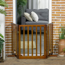 Cancellino per Cani  Pieghevole 181x35x76 cm in Legno di Pino Marrone Scuro