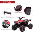 Mini Quad Elettrico per Bambini 12V Fari a LED Rosso
