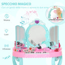 Specchiera Giocattolo per Bambini  49,5x23x66 cm Tavolo per Trucco Blu e Rosa