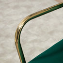 Poltrona Stile Retrò Braccioli e Gambe Dorate in Velluto Verde  