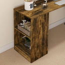 Scrivania Angolare da Ufficio 140x120x78 cm con Cassetti e Scaffale Girevole Marrone e Nero  