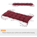 Cuscino per Panchina da Giardino 100x40 cm in Poliestere Rosso