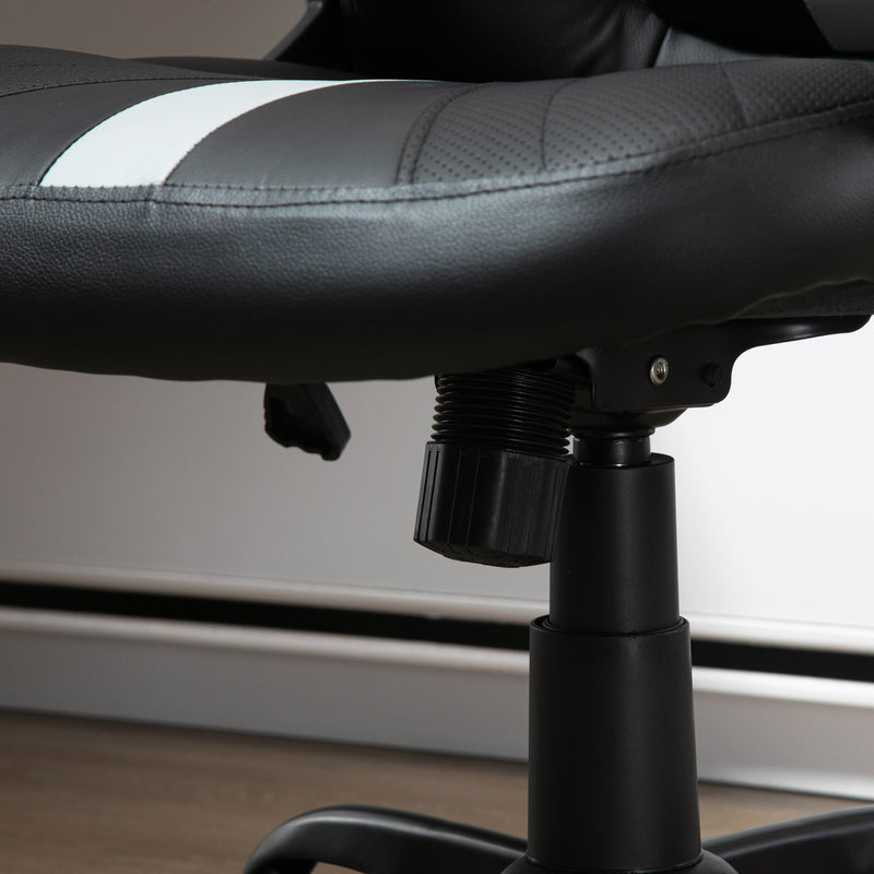 Sedia da Gaming Girevole Reclinabile 63x70x104-112 cm in Similpelle Nero e Grigio