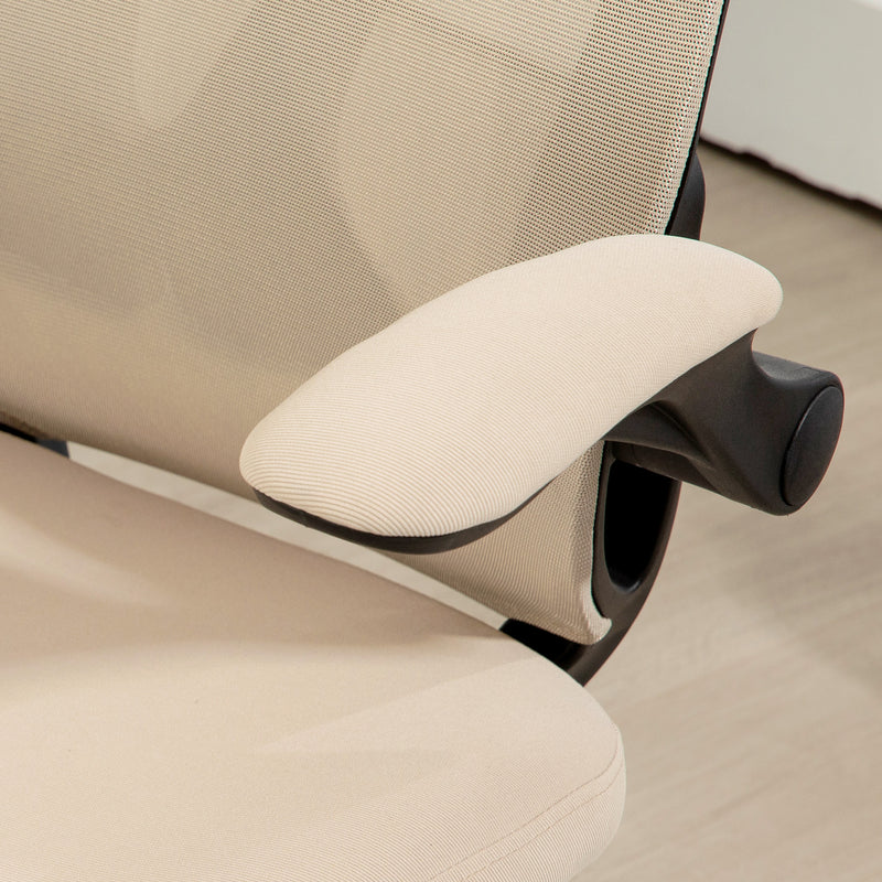 Sedia Operativa da Ufficio con Braccioli Ribaltabili Beige   