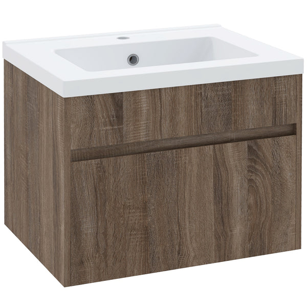 sconto Mobile Lavabo 1 Cassetto 60x45,5x45 cm in Truciolato e Ceramica Marrone Chiaro