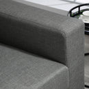 Divano 3 Posti 237x94x102 cm con Cuscini Rivestimento Effetto Lino Grigio  