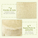 Albero Tiragraffi per Gatti max 5 Kg 34x25,5x58 cm con 2 Palline in Peluche e Sisal Beige