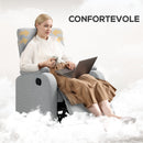 Poltrona Reclinabile Manualmente a 60° 69x91,5x103 cm con Poggiapiedi Extra Imbottita in Tessuto Grigio  