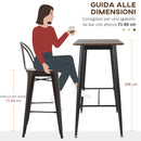 Tavolo Alto da Bar 118x58x108 cm in Legno e Acciaio Marrone e Nero