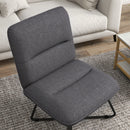 Poltrona Imbottita 61x68x83,5 cm in Tessuto Grigio Scuro