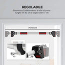 Barra per Trazioni Regolabile 75-92x10x7 cm con Impugnature Antiscivolo Rosso e Nero  