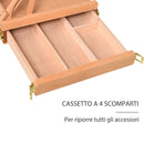 Cavalletto per Pittura da Tavolo Altezza e Angolazione Regolabile 42x36x12,5 cm in Legno di Faggio Naturale