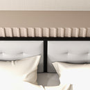 Testiera Letto Matrimoniale in Microfibra Imbottita Trapuntata a Bottoni per Letti da 180cm  Grigio Chiaro