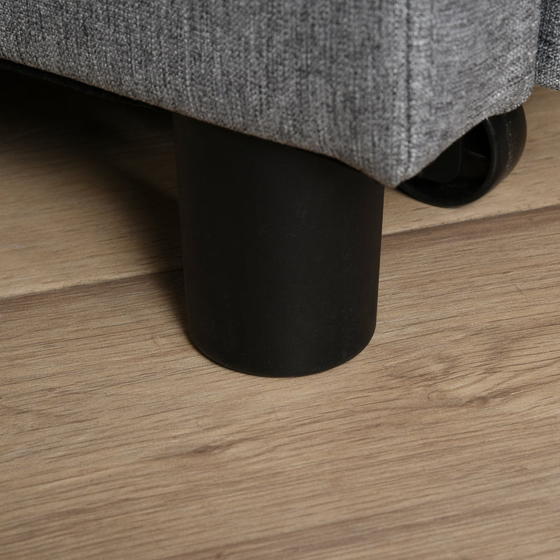 Poltrona Letto Singolo Reclinabile con Cuscino Sfoderabile in Tessuto Effetto Lino Grigio  