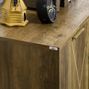 Mobiletto Multiuso 2 Ante 84x39x80,7 cm in Legno e Acciaio Bronzo