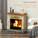 Camino a Bioetanolo da Pavimento 63,5x24x66 cm 3 Bruciatori Capacità 1,2L Aspetto Realistico Marrone 