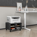 Mobile Porta Stampante a 2 Ripiani in Legno con Ruote per Ufficio e Studio 47x40x22,5 cm in Truciolato Nero