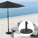 Base per Ombrellone Rotonda per Pali da Ø3,8 e Ø4,8 cm in Calcestruzzo Rivestito in HDPE Nero   