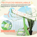 Dondolo per Bambini da Giardino a 2 Posti 112x75x120 cm a 2 Posti con Cinture di Sicurezza Verde   