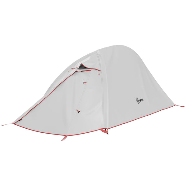 online Tenda da Campeggio con Borsa da Trasporto 300x135x110 cm in Poliestere e Alluminio Grigio Chiaro
