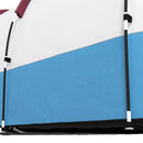 Tenda da Campeggio Impermeabile con 2 Aree e 3 Ingressi 420x200x150 cm in Poliestere e Fibra di Vetro Rosso-8