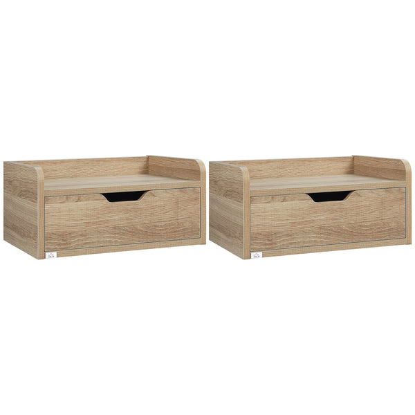 Set 2 Comodini Sospesi 40x30x19,5 cm in Truciolato Naturale acquista