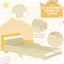 Letto Singolo per Bambini Basso con Sponde Laterali Alte 194,8x103x60,5 cm Bianco e color Legno  