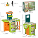 Supermercato Giocattolo per Bambini 52x29x61 cm con Cassa e Accessori Verde e Arancione
