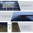 Gazebo Pieghevole da Giardino 2,95x2,95x2,58m in Acciaio e Tessuto Oxford Blu