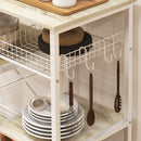 Mobile Cucina 4 Ripiani 90x40x84,5 cm in Legno e Acciaio Quercia e Bianco