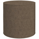Pouf Poggiapiedi 41x41 cm Rivestimento Rimovibile Tessuto Effetto Lino Marrone 