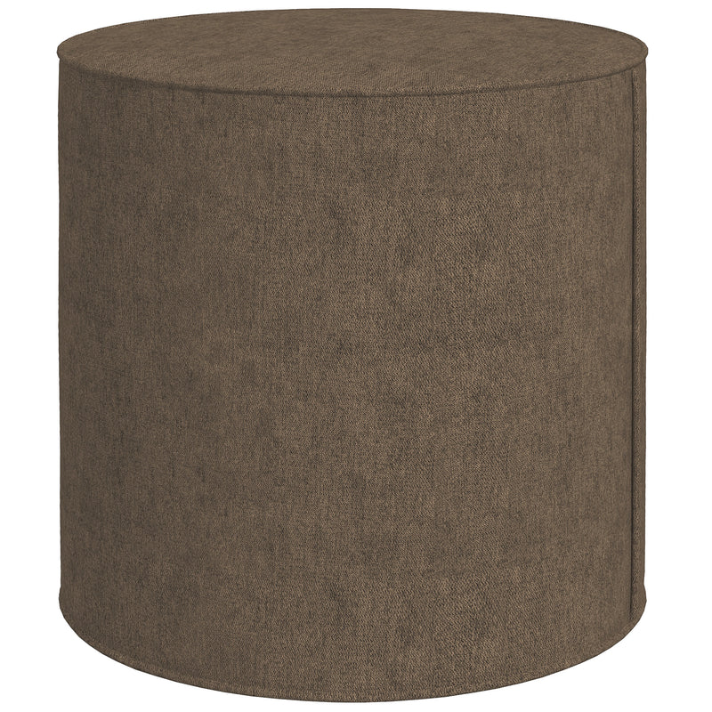 Pouf Poggiapiedi 41x41 cm Rivestimento Rimovibile Tessuto Effetto Lino Marrone 