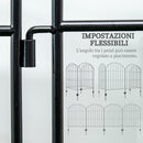 Recinzione Esterna a 4 Pannelli 348x110 cm con 8 Picchetti In Acciaio Nero  