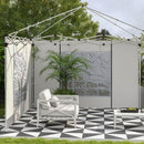 Set 2 Pareti 295x195 cm con Finestre e Tende Avvolgibili per Gazebo 3x3m e 3x6m Bianco