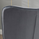 Poltrona con Pouf Poggiapiedi 71x77x99 cm in Tessuto Effetto Velluto Grigio