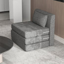 Poltrona Letto Singolo da Terra Salvaspazio 80x75x74 cm in Tessuto Grigio 