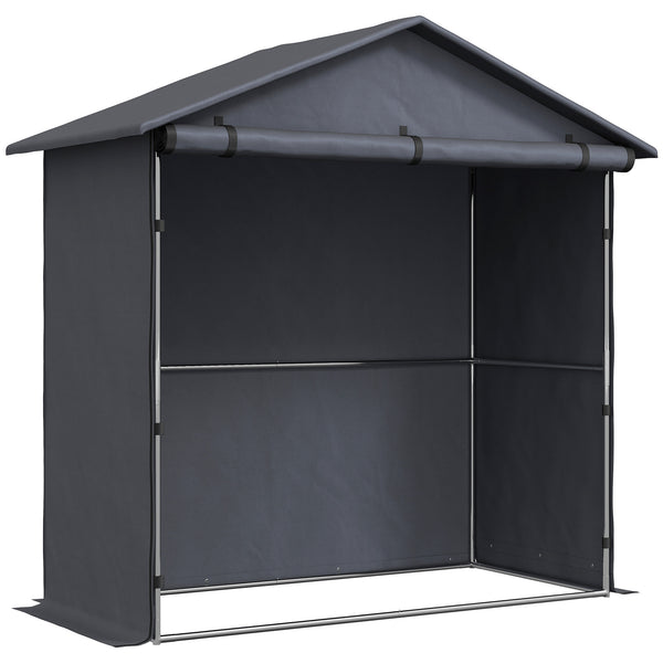 online Tenda Garage per Bici e Moto Capanno da Giardino con Porta Avvolgibile 112x200x200 cm Grigio Scuro