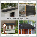 Set 12 Pannelli di Ricambio per Casette da Giardino 129x45 cm in Acciaio Zincato Grigio Scuro