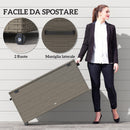 Baule da Esterno 102x52x52 cm Capacità 184L Rivestimento Interno Impermeabile Effetto Rattan Grigio  