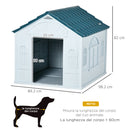 Cuccia per Cani Taglia Media e Grande max 30 kg 84,2x98,2x82 cm in Polipropilene Blu