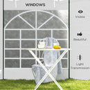 Set 2 Pareti 295x195 cm con Finestre e Tende Avvolgibili per Gazebo 3x3m e 3x6m Bianco