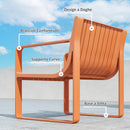 Set da Giardino 5 Pezzi con Divanetto 2 Poltroncine e 2 Tavolini in Polipropilene a Doghe Arancione   