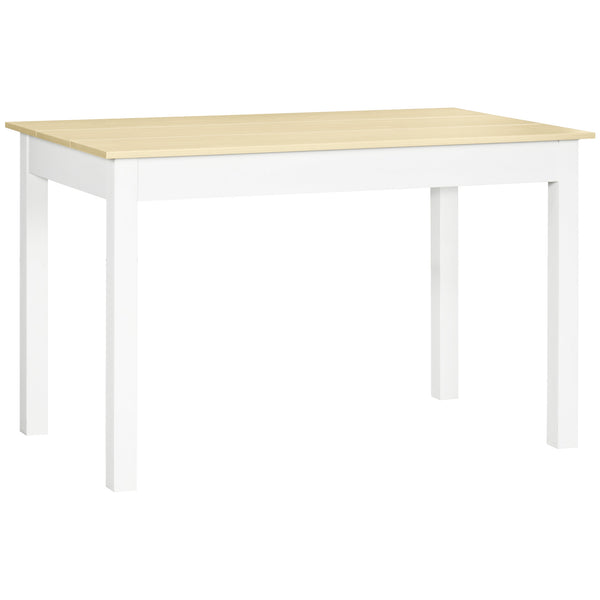 Tavolo da Pranzo 4-6 Persone 119x70x75cm Bianco e Legno sconto