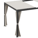 Pergola da Giardino 3x3m con Tende in Alluminio e Acciaio Beige