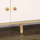 Mobile da Cucina per Microonde 90x30x94 cm in Truciolato Naturale e Bianco