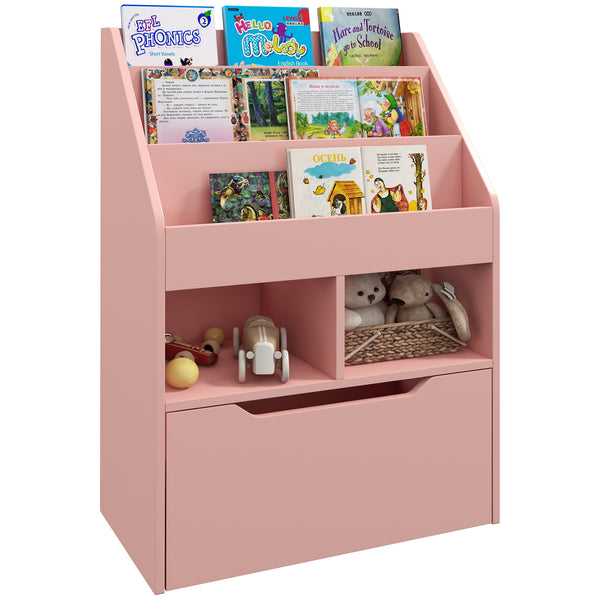 online Libreria per Bambini con Ripiani Mensole e Cassetto 60x29,9x90 cm in MDF Rosa