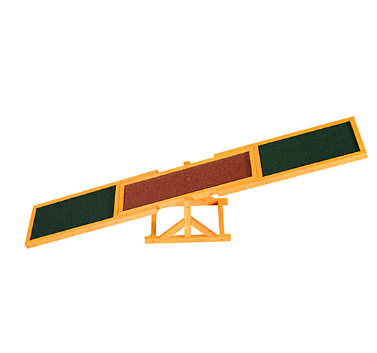 prezzo Altalena Basculante per Allenamento Agility Cani Antiscivolo 180x30x30 cm in Legno di Abete Marrone e Verde