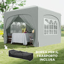 Gazebo da Giardino Pop-Up 300x300x273 cm Pieghevole con Altezza Regolabile e Protezione UPF50+ Grigio Chiaro   